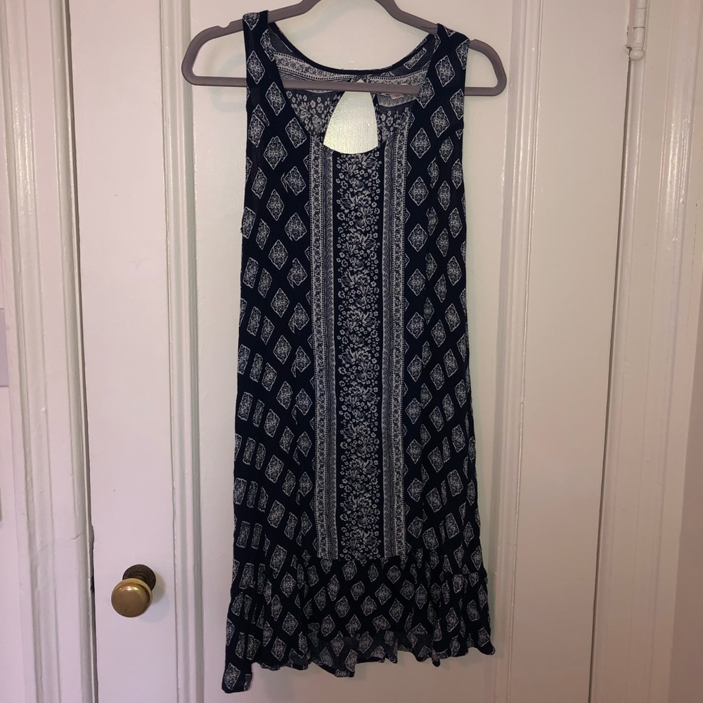 Blue and white dress